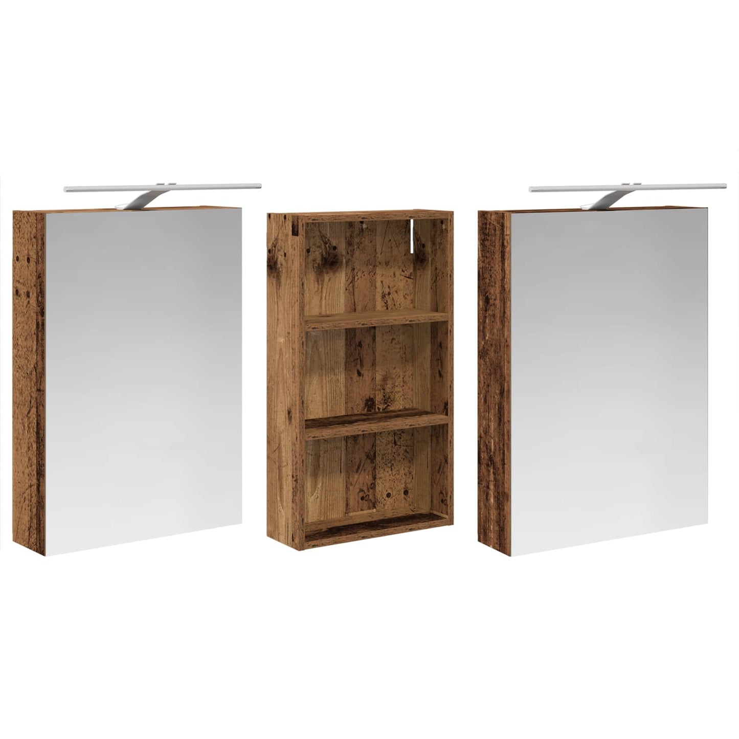 Baderomsskapsett 3 pcs 140 x 14,5 x 70 cm Konstruert tre