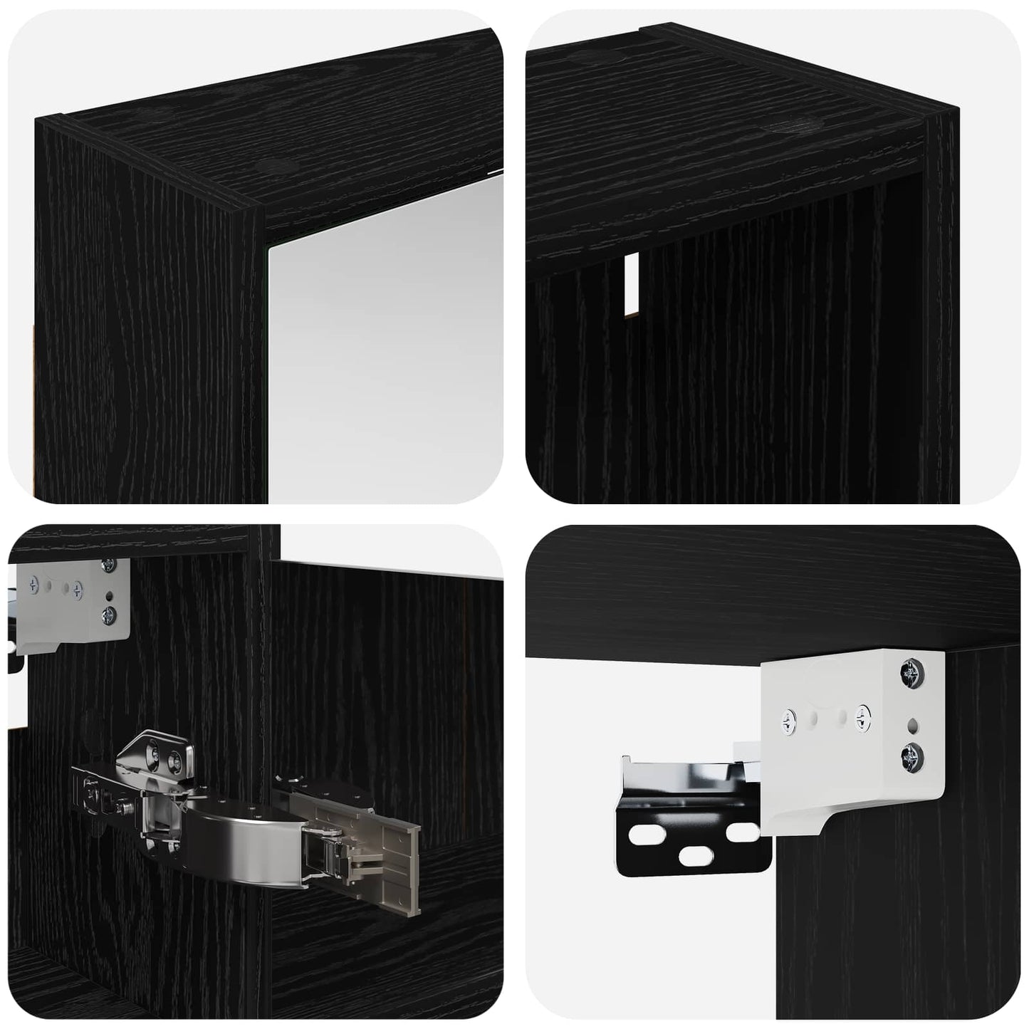 Baderomsskapsett for 3 pcs 116 x 16 x 62,5 cm Konstruert tre