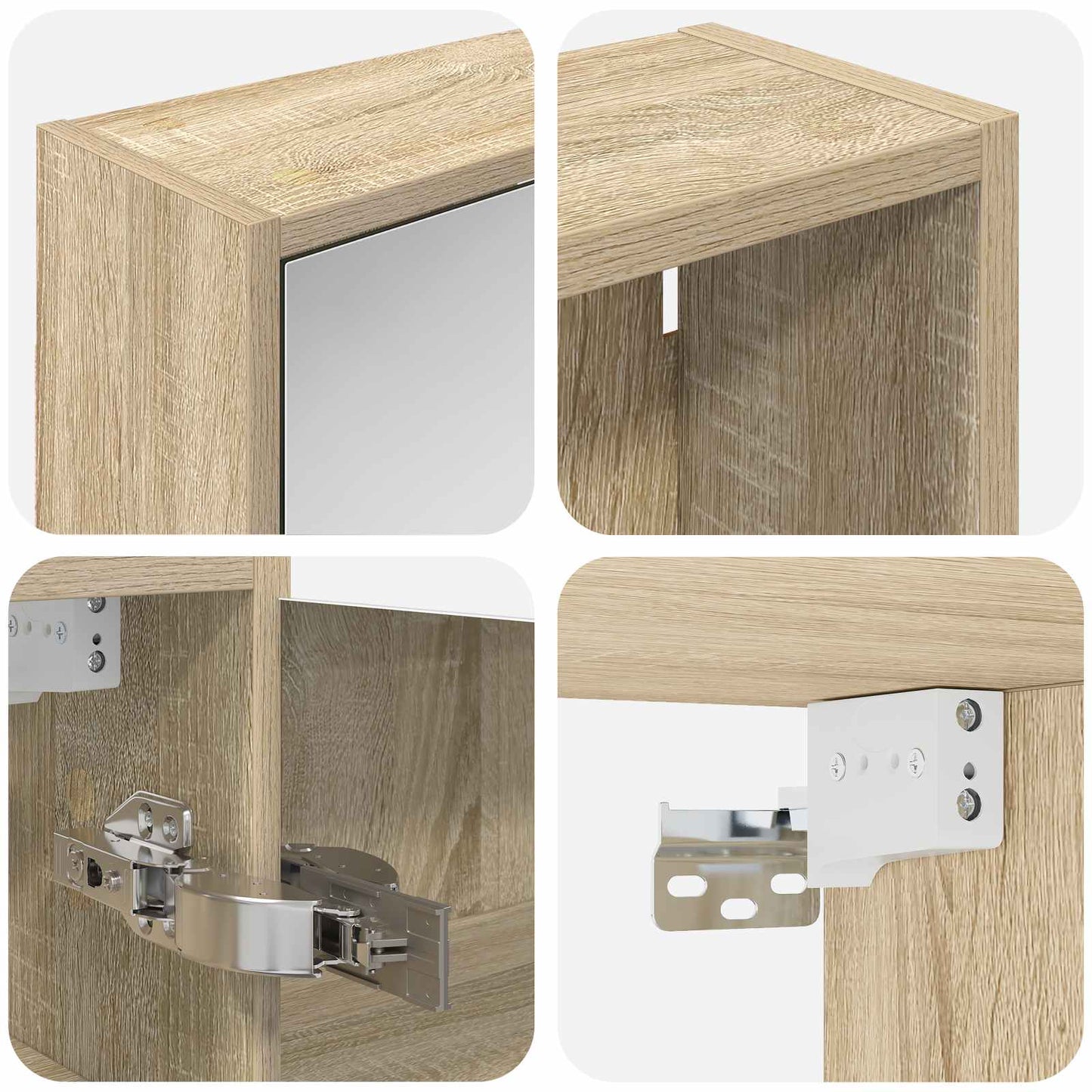 Baderomsskapsett for 3 pcs 116 x 16 x 62,5 cm Konstruert tre