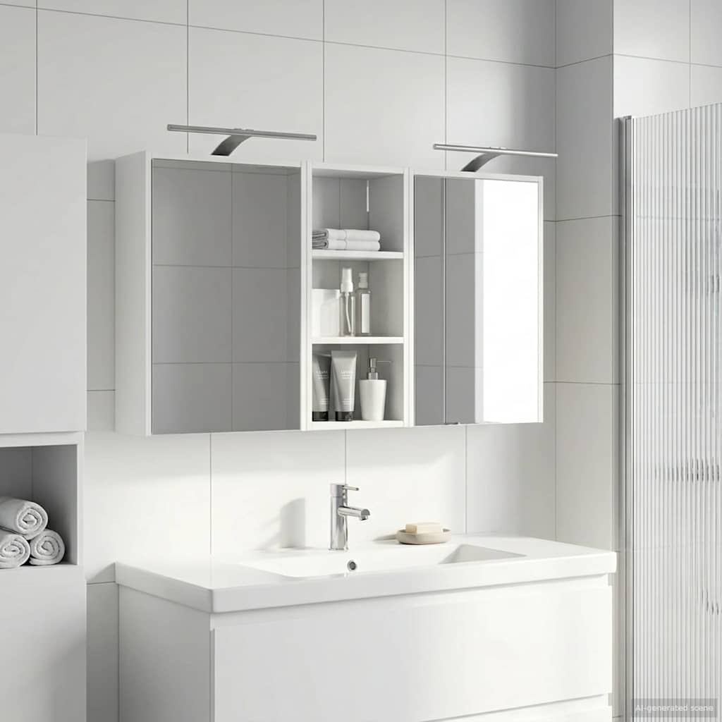 Baderomsskapsett for 3 pcs 116 x 16 x 62,5 cm Konstruert tre