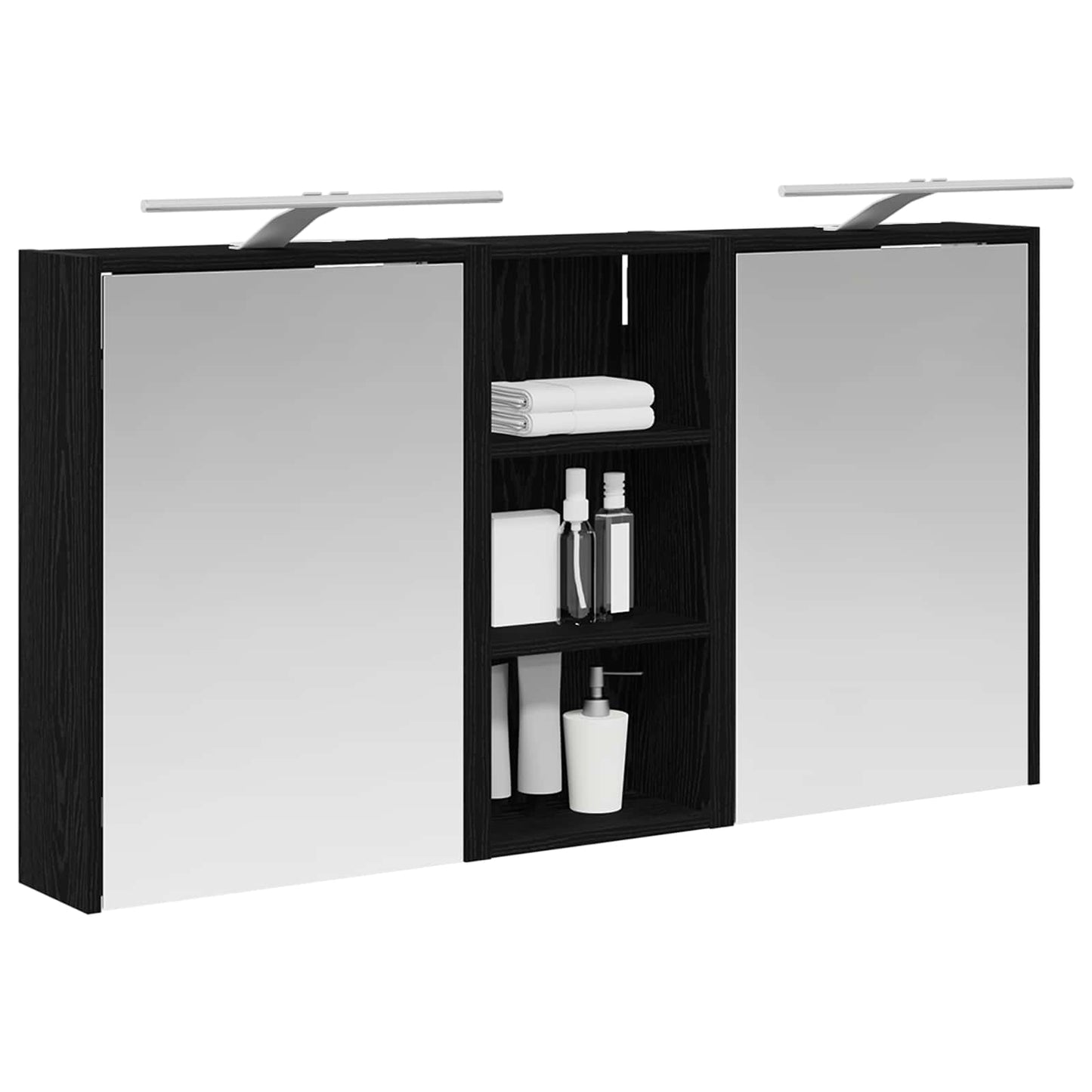 Baderomsskapsett for 3 pcs 116 x 16 x 62,5 cm Konstruert tre
