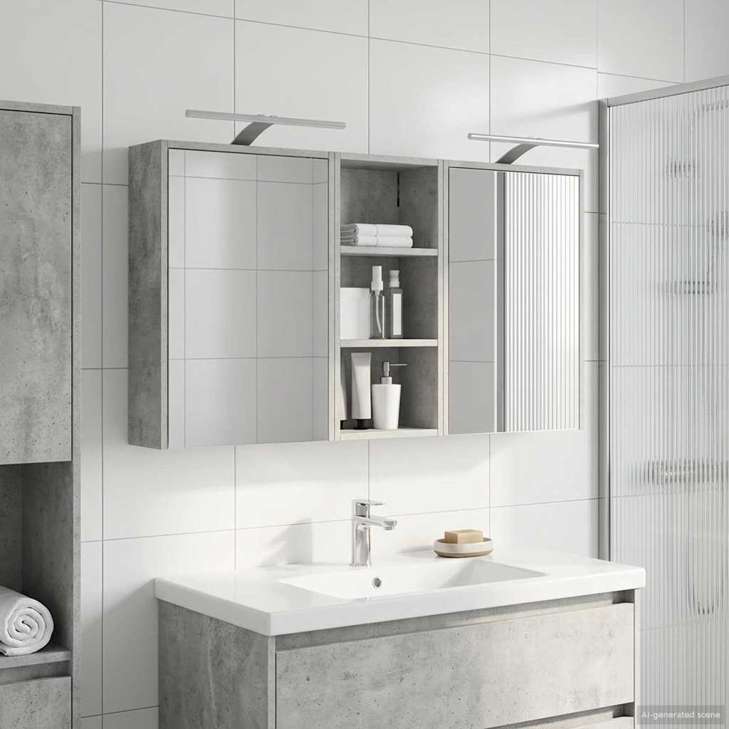 Baderomsskapsett for 3 pcs 116 x 16 x 62,5 cm Konstruert tre