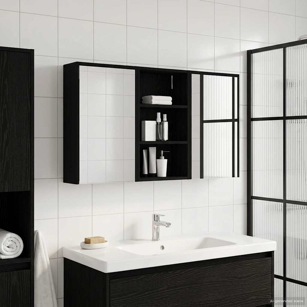 Baderomsskapsett 3 pcs 126 x 16 x 62.5 cm Konstruert tre