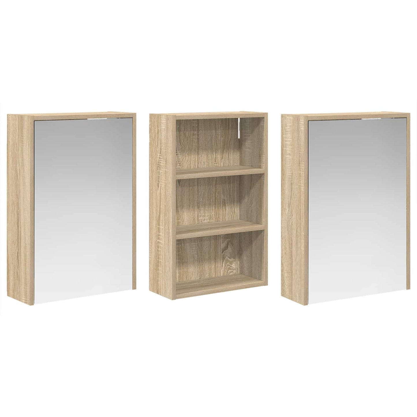 Baderomsskapsett 3 pcs 126 x 16 x 62.5 cm Konstruert tre