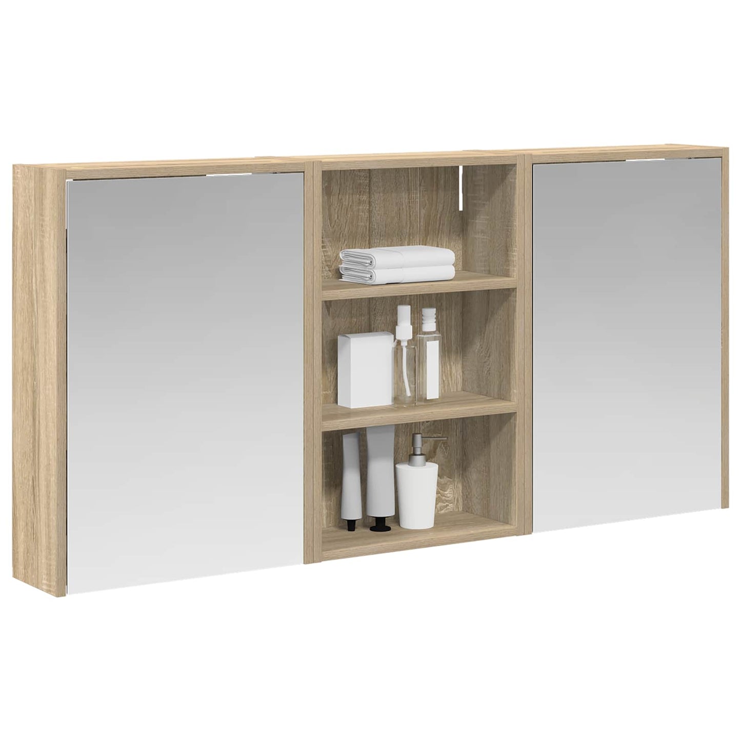 Baderomsskapsett 3 pcs 126 x 16 x 62.5 cm Konstruert tre