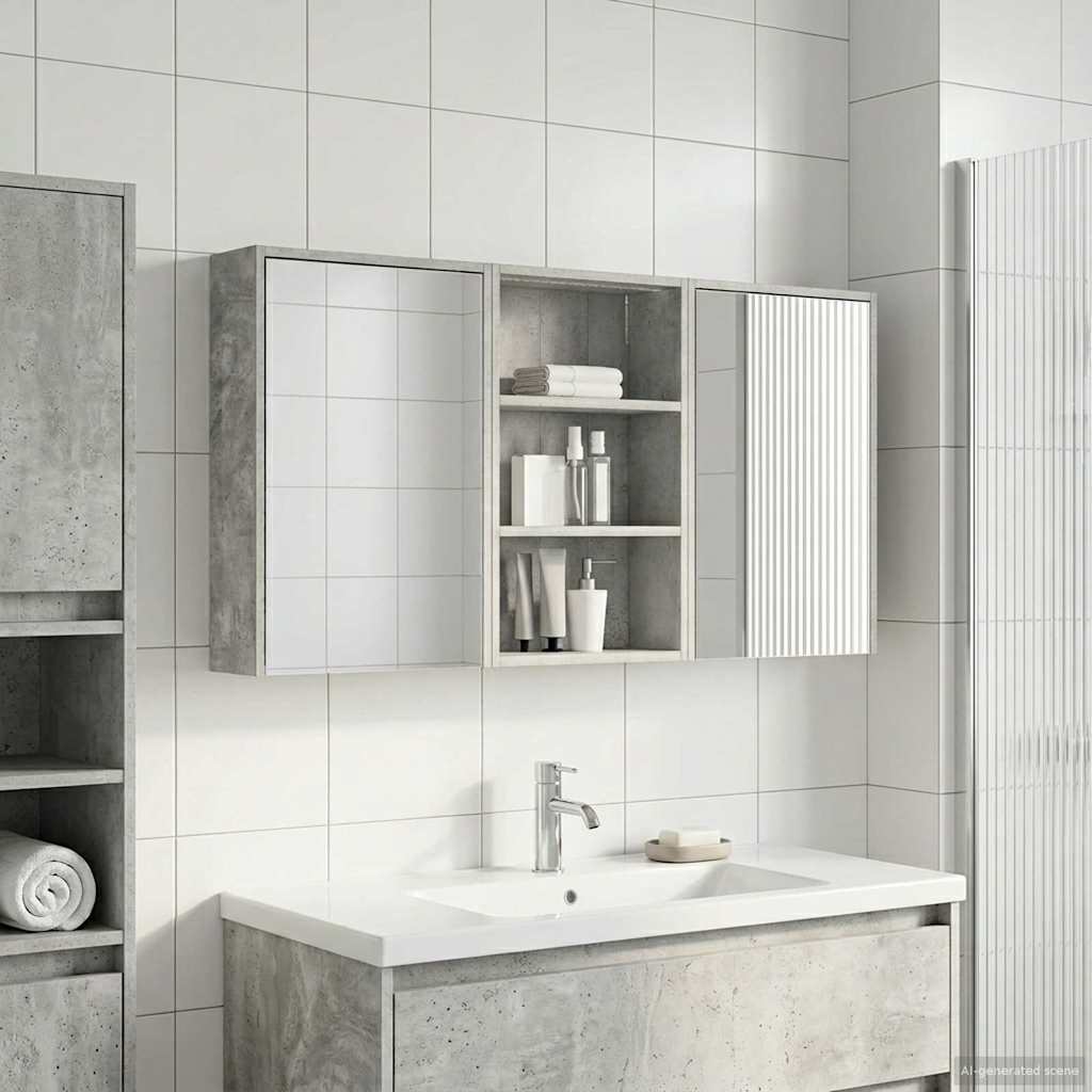 Baderomsskapsett 3 pcs 126 x 16 x 62.5 cm Konstruert tre