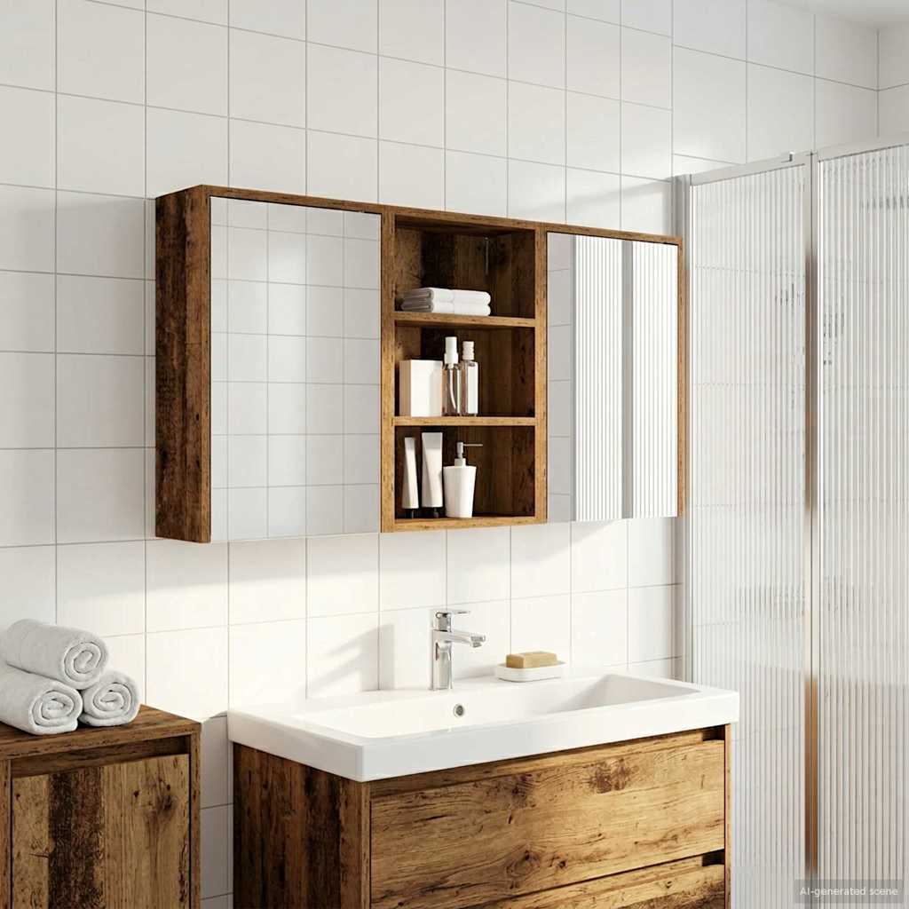 Baderomsskapsett 3 pcs 126 x 16 x 62.5 cm Konstruert tre