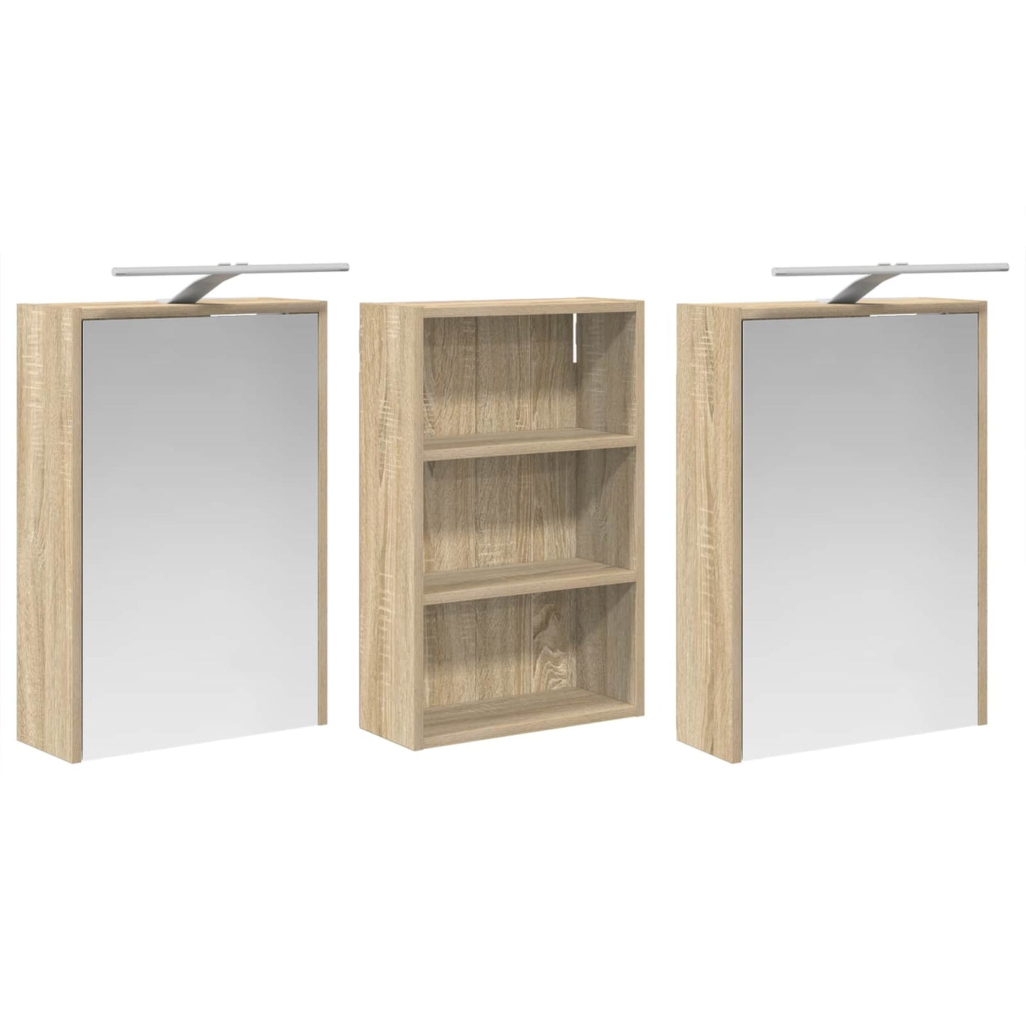 Baderomsskapsett 3 pcs 126 x 16 x 62.5 cm Konstruert tre