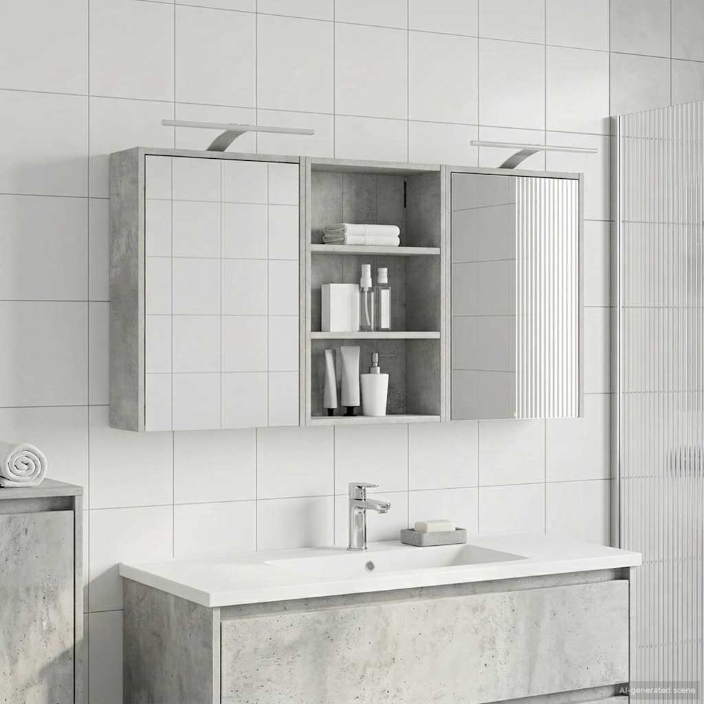 Baderomsskapsett 3 pcs 126 x 16 x 62.5 cm Konstruert tre