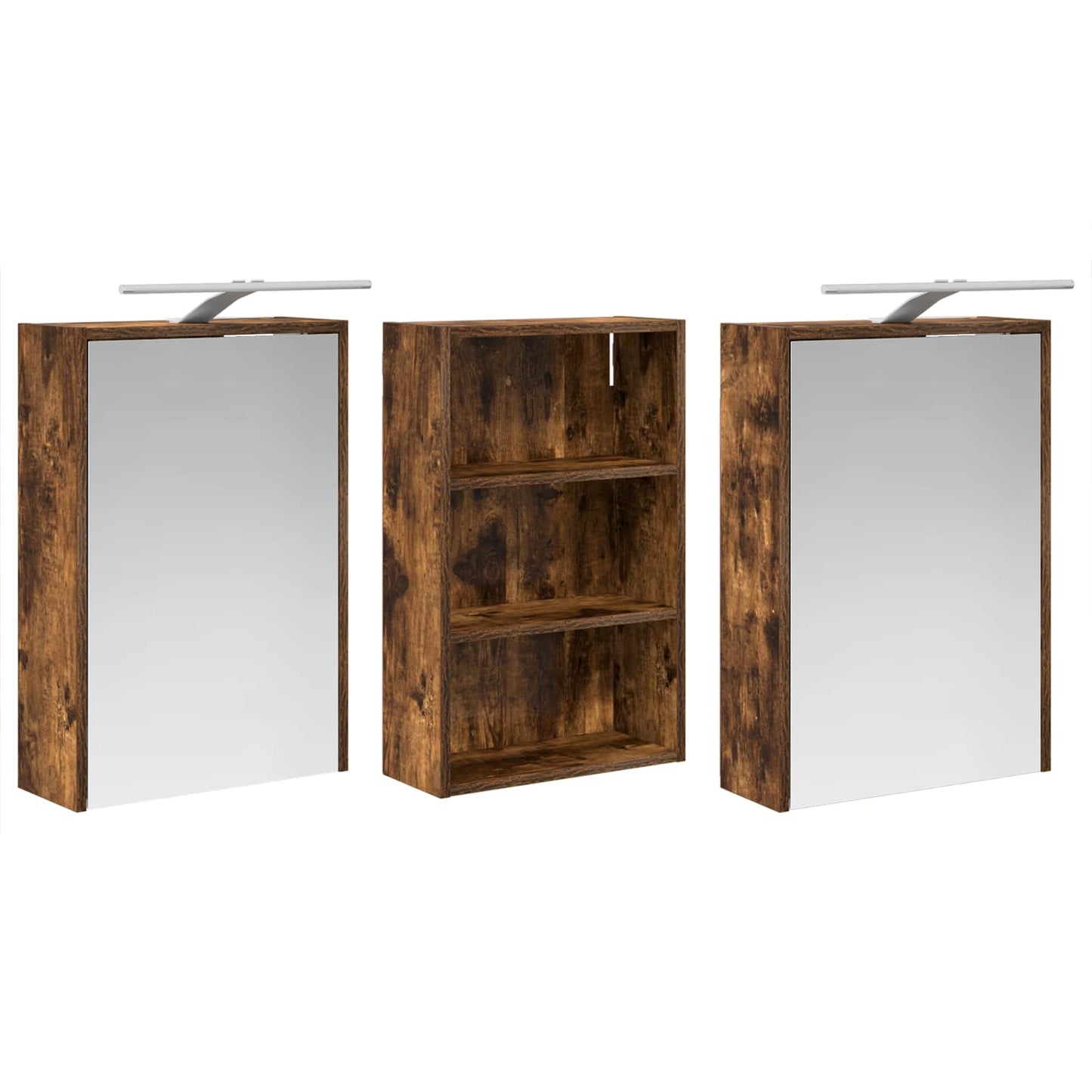 Baderomsskapsett 3 pcs 126 x 16 x 62.5 cm Konstruert tre