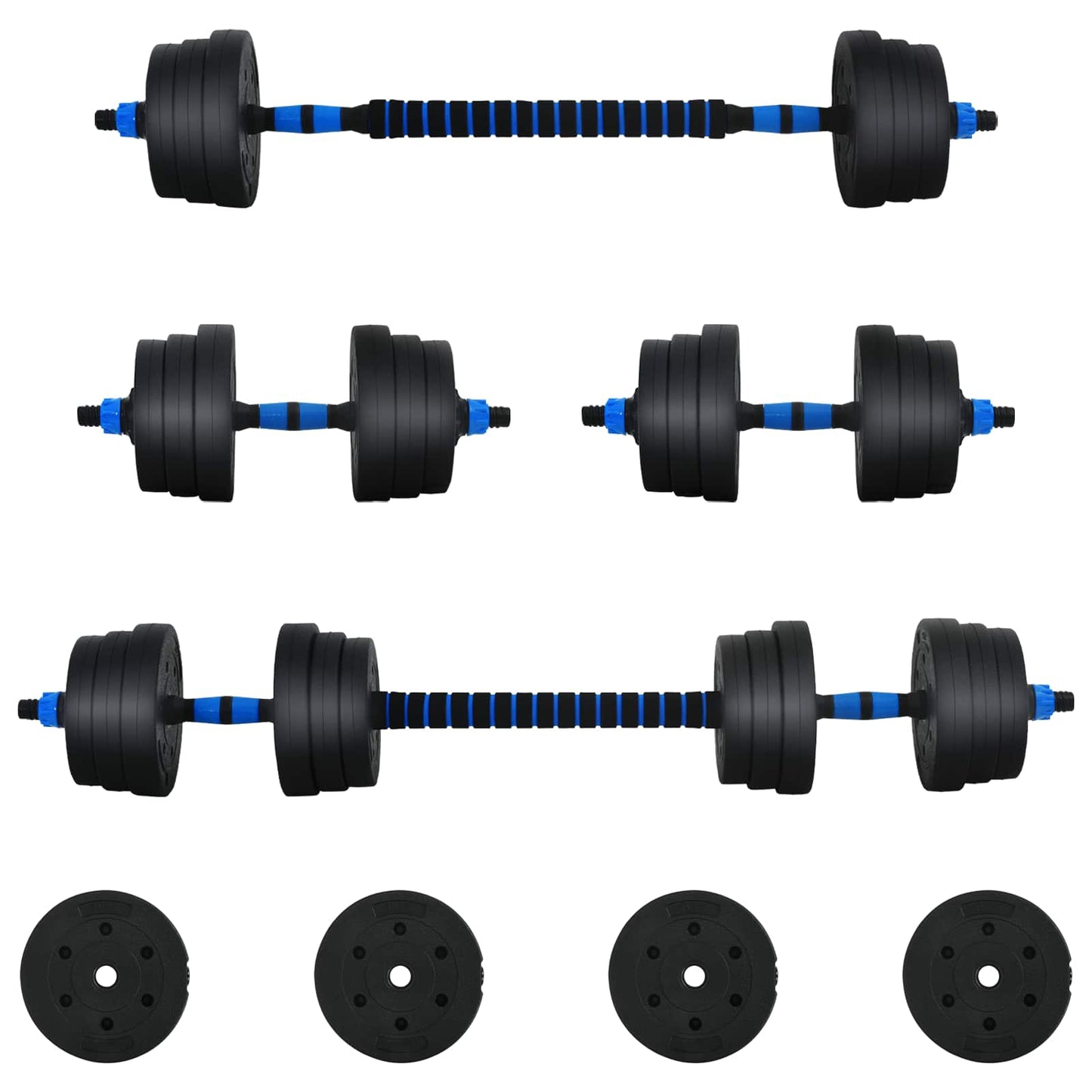 2-i-1 Manualsett 30kg Svart og Blå Sement og jernsand