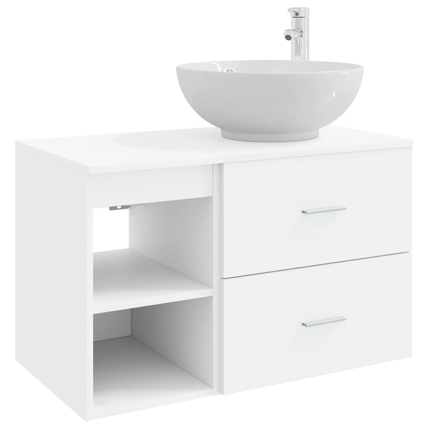 Baderomsinnredningssett 2 pcs Hvit Konstruert tre