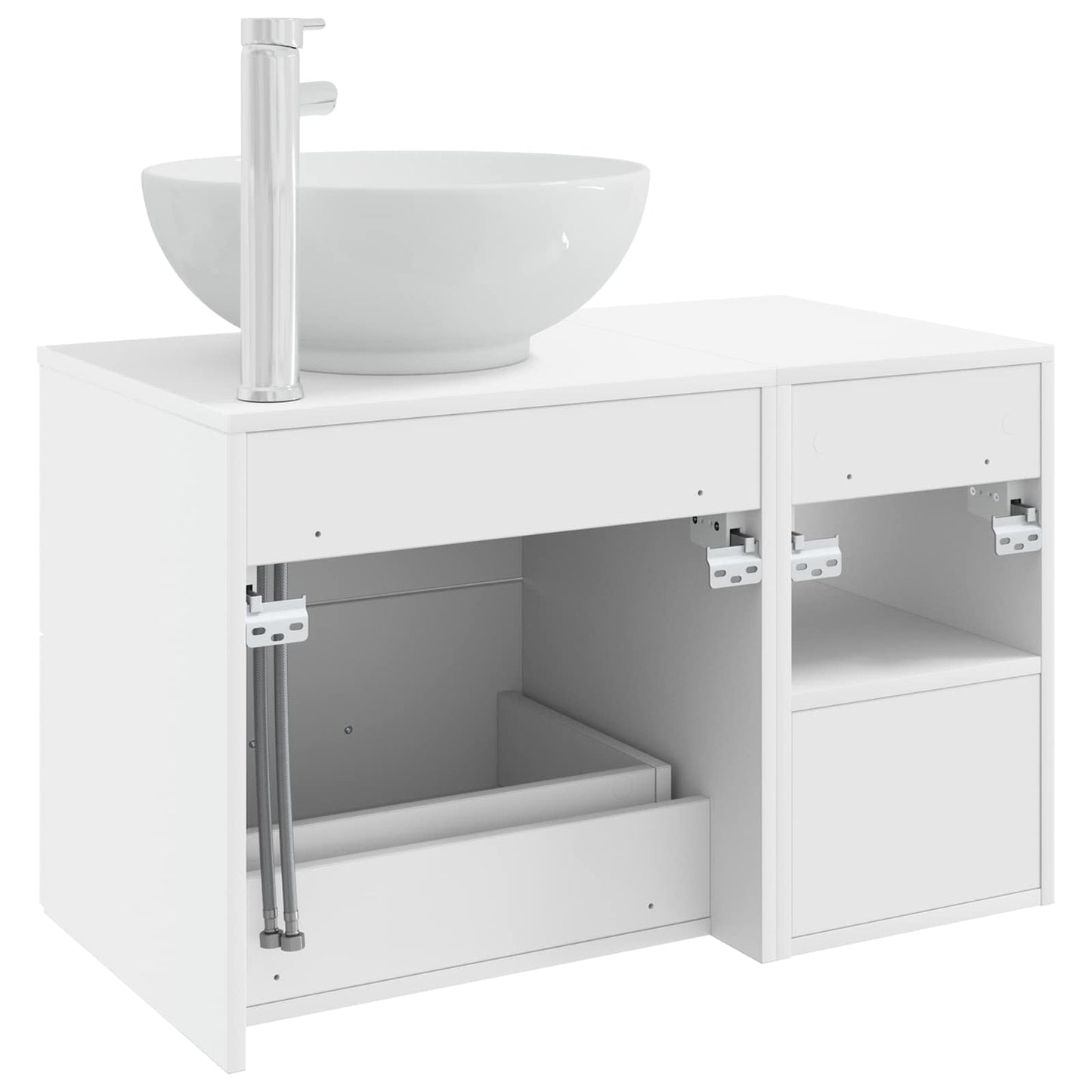 Baderomsinnredningssett 2 pcs Hvit Konstruert tre
