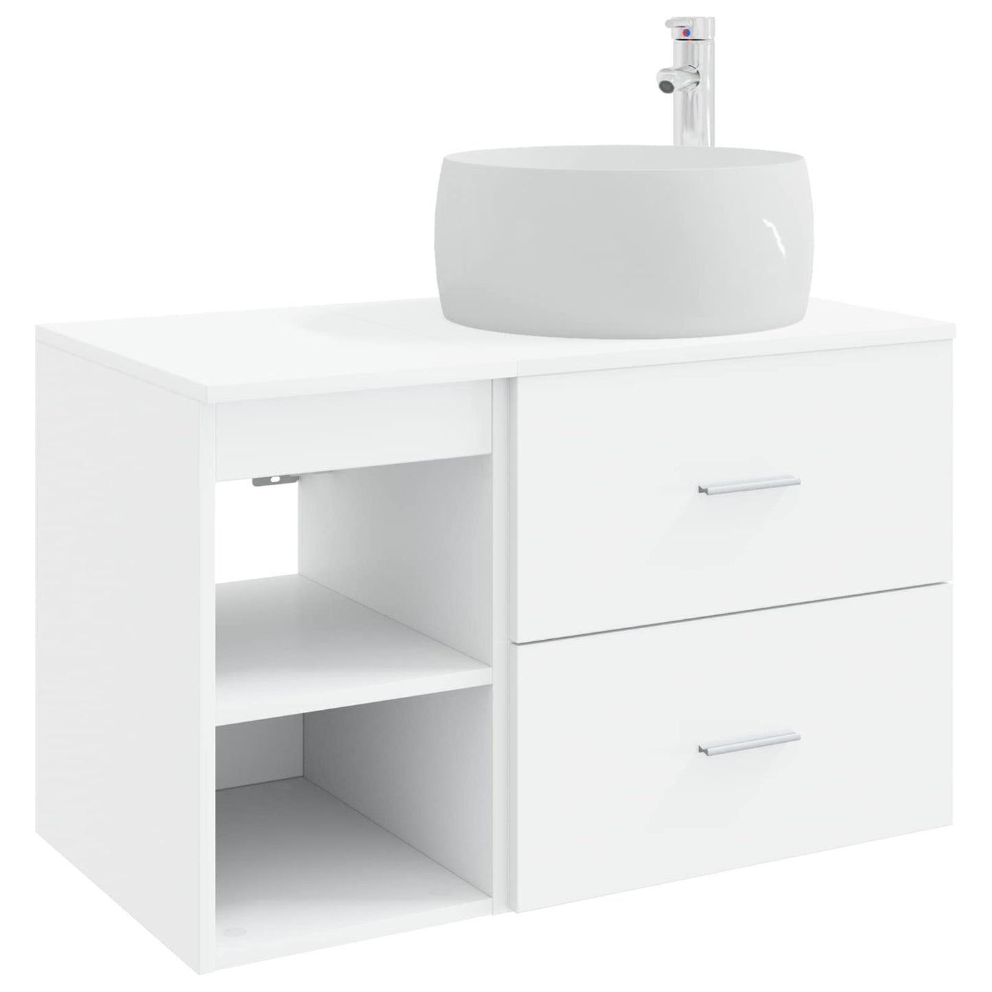 Baderomsinnredningssett 2 pcs Hvit Konstruert tre