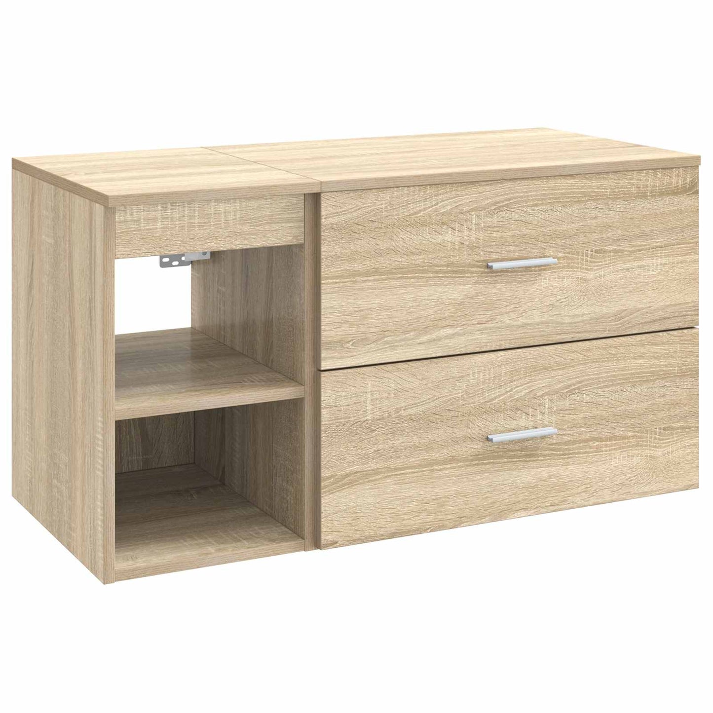 Baderomsinnredningssett 2 pcs Sonoma eik Konstruert tre