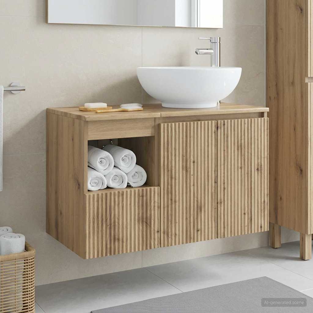 Baderomsinnredningssett 2 stk. Artisan eik Konstruert tre