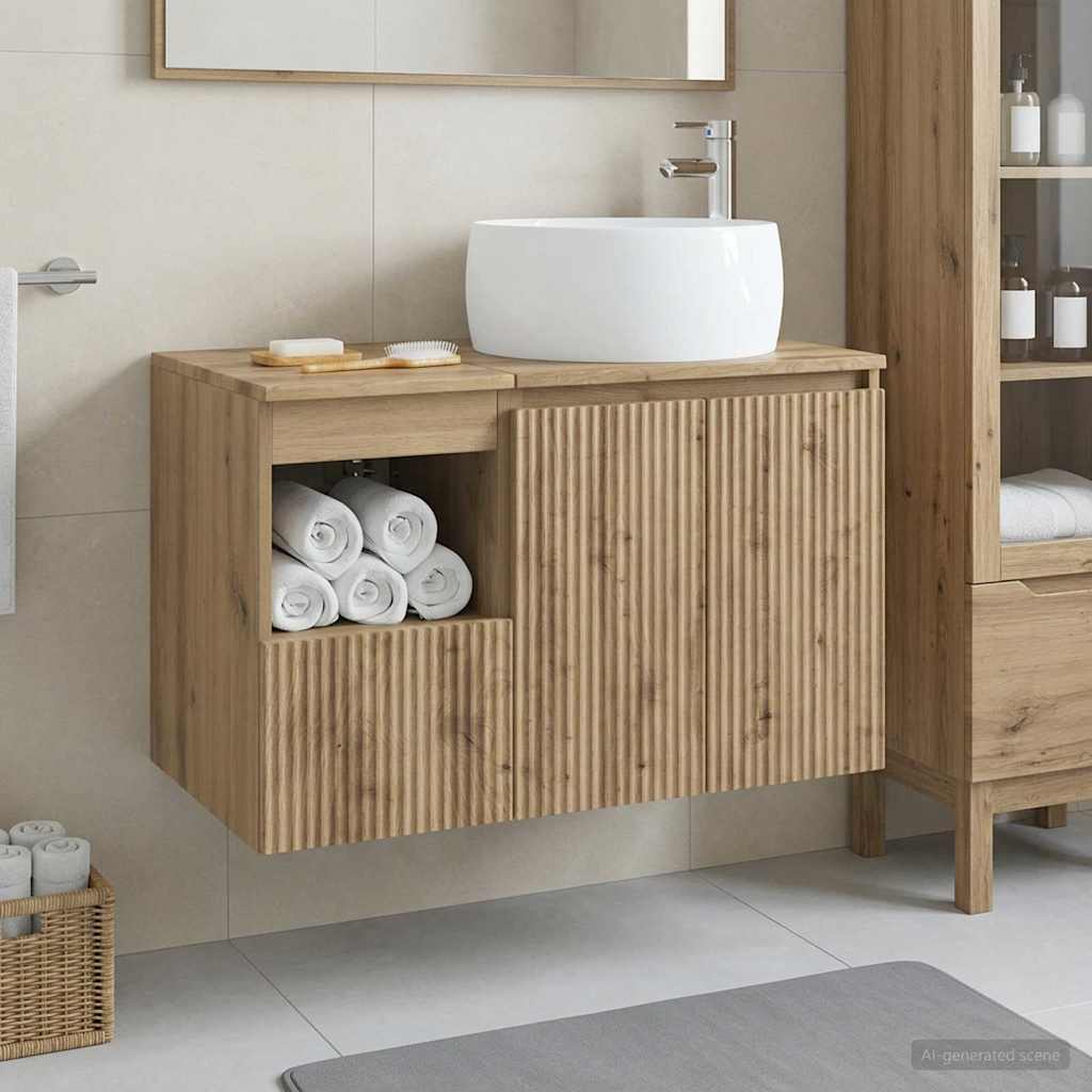 Baderomsinnredningssett 2 stk. Artisan eik Konstruert tre