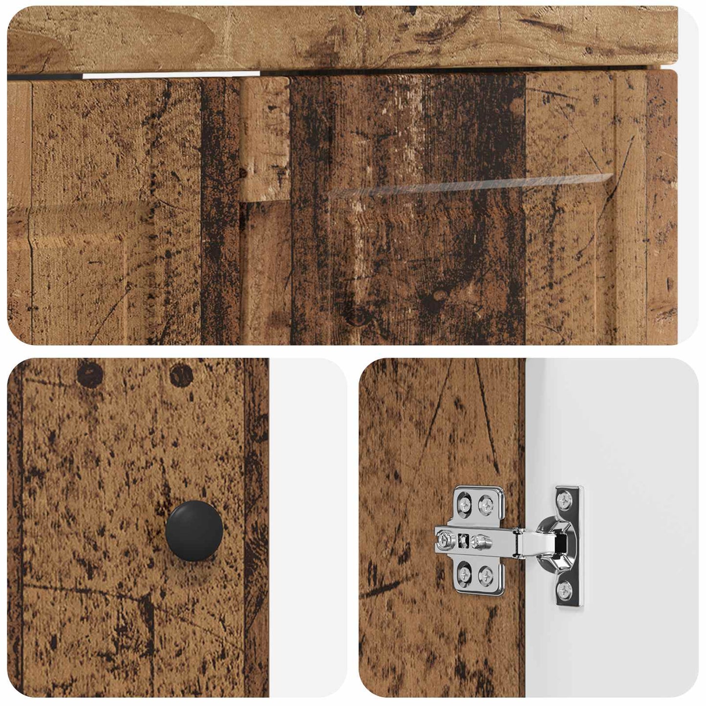 Baderomsinnredningssett Gammelt tre 78,5 x 37,5 x 81 cm