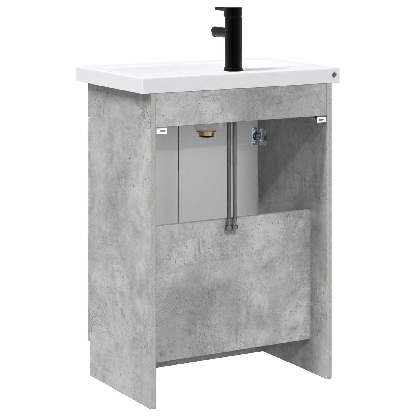 Baderomsinnredningssett Betonggrå 56 x 37,5 x 81 cm