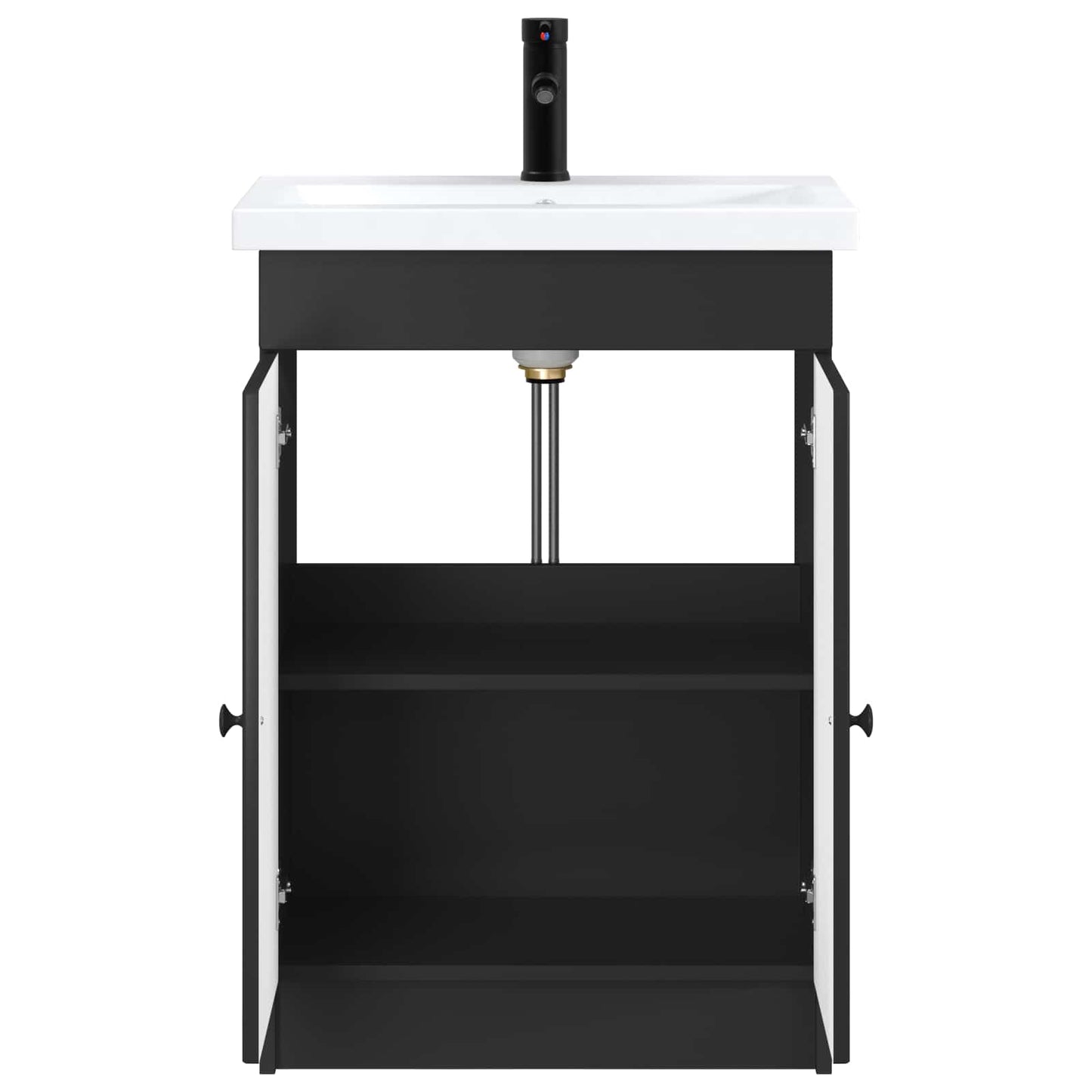Baderomsinnredningssett Svart 56 x 37,5 x 81 cm Konstruert tre