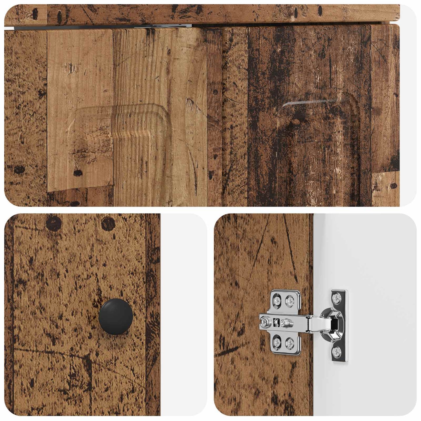 Baderomsinnredningssett Gammelt tre 78,5 x 37,5 x 81 cm