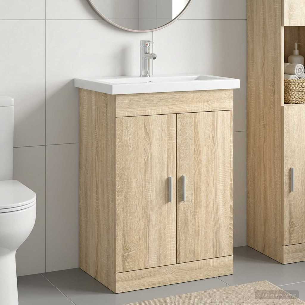 Baderomsinnredningssett Sonoma eik 61 x 40 x 84,5 cm