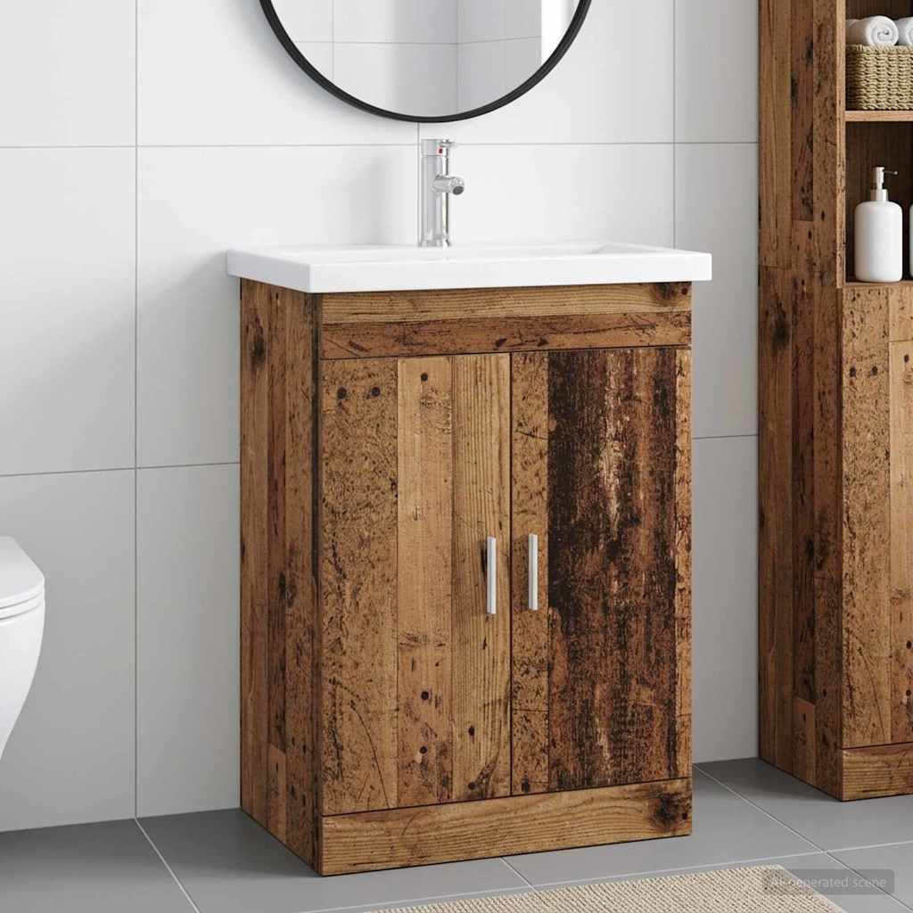 Baderomsinnredningssett Gammelt tre 61 x 40 x 84,5 cm