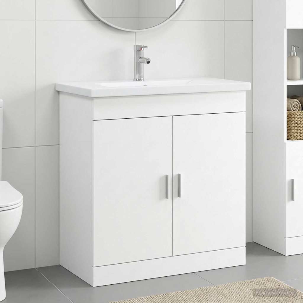 Baderomsinnredningssett Hvit 81 x 40 x 84,5 cm Konstruert tre