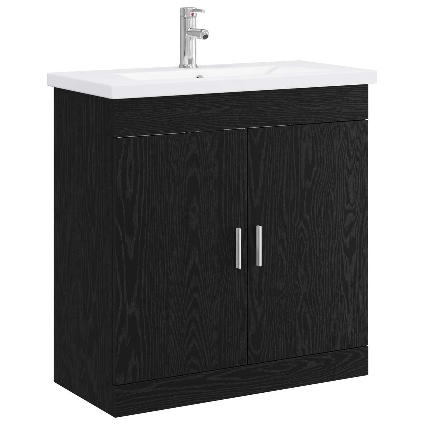 Baderomsinnredningssett Svart eik 81 x 40 x 84,5 cm