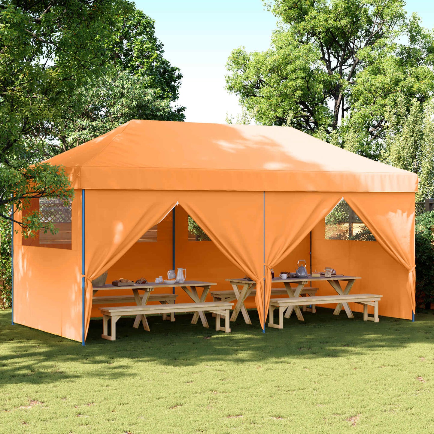 Partytelt Oransje 292 x 580 x 315 cm Oxford Stoff vidaXL