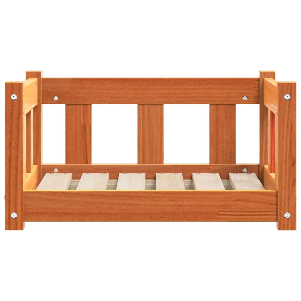 Hundeseng med lagring Vokset Brun 55 x 45 x 28 cm Massiv furu