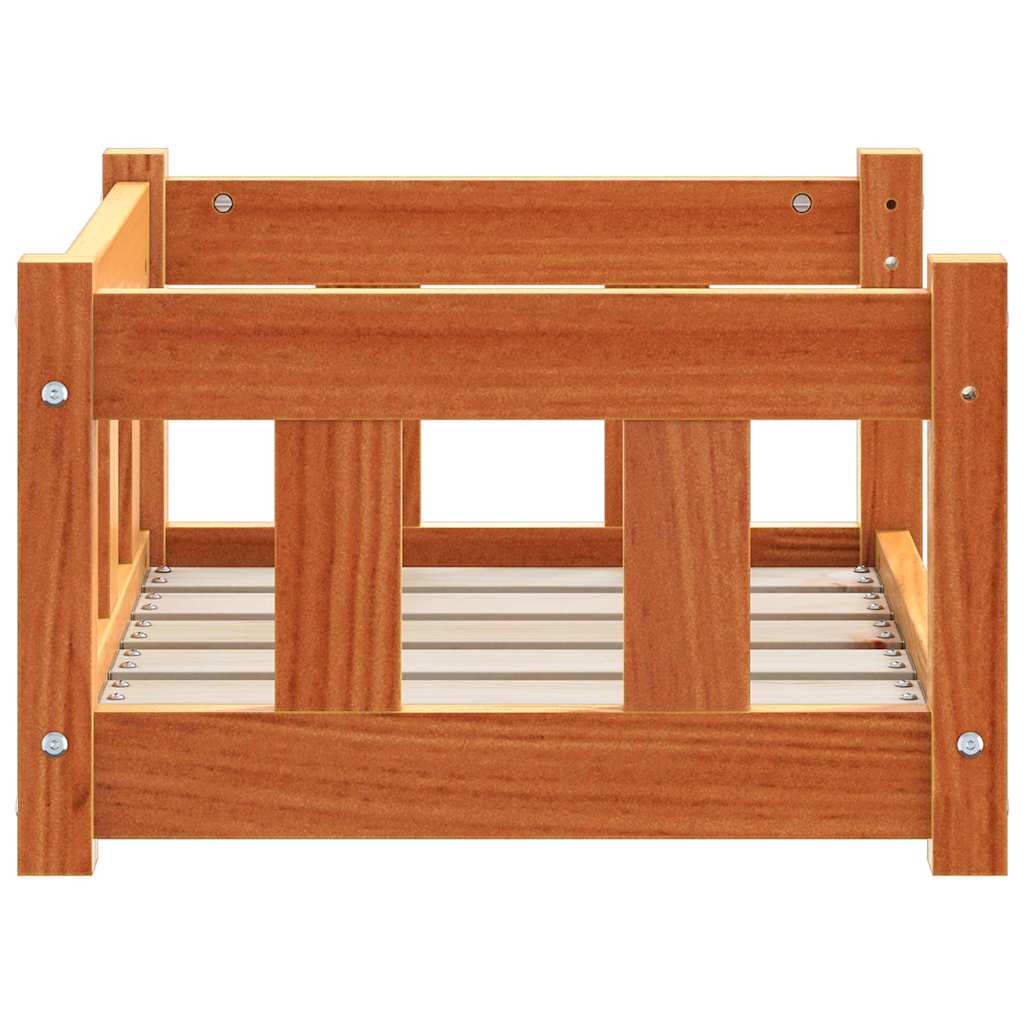 Hundeseng med lagring Vokset Brun 55 x 45 x 28 cm Massiv furu