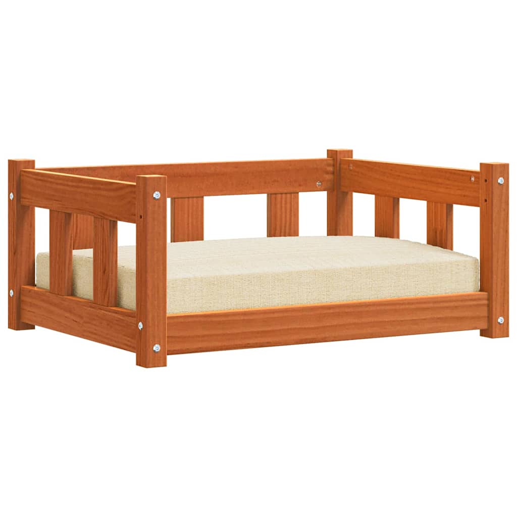Hundeseng med lagring Vokset Brun 65,5 x 50 x 28 cm Massiv furu
