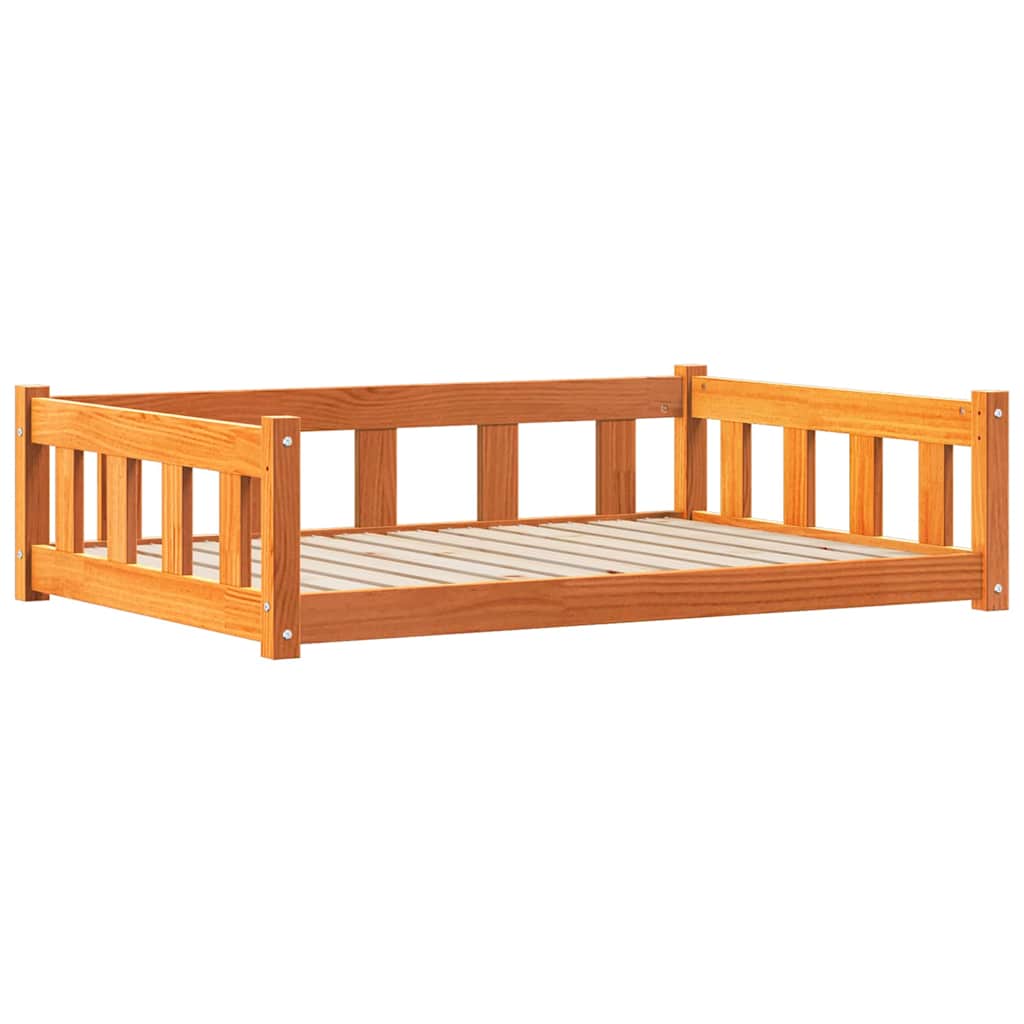 Hundeseng med lagring Vokset Brun 100 x 70 x 28 cm Massiv furu