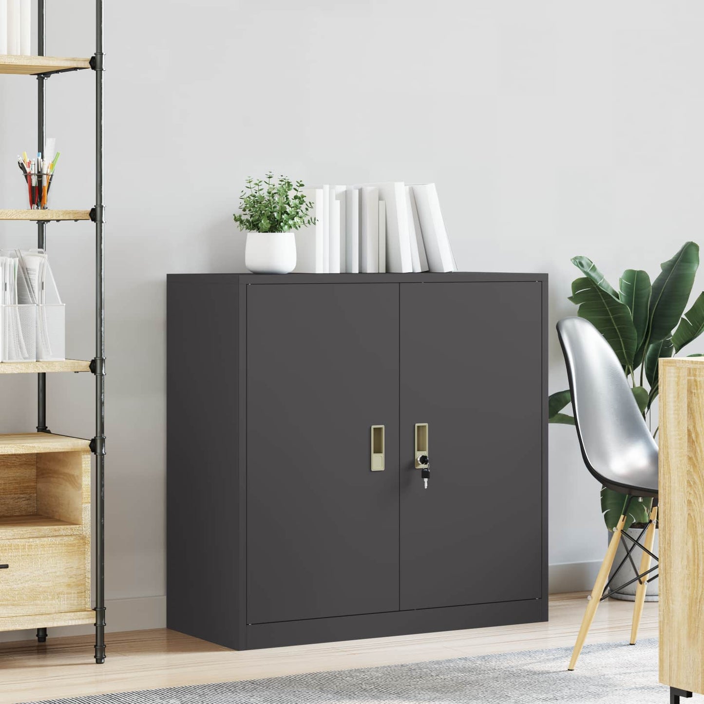 Oppbevaringsskap Svart 90 x 40 x 90 cm Stål