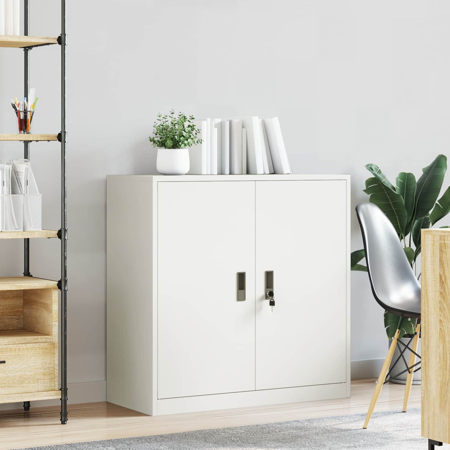 Oppbevaringsskap Hvit 90 x 40 x 90 cm Stål
