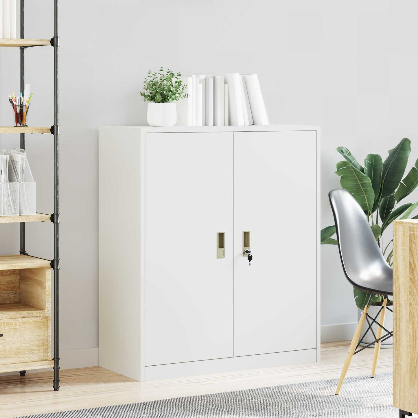 Oppbevaringsskap Hvit 90 x 40 x 105 cm Stål