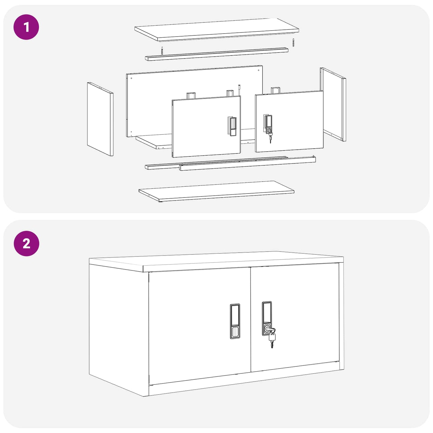 Oppbevaringsskap Rosa 80 x 40 x 40 cm Stål