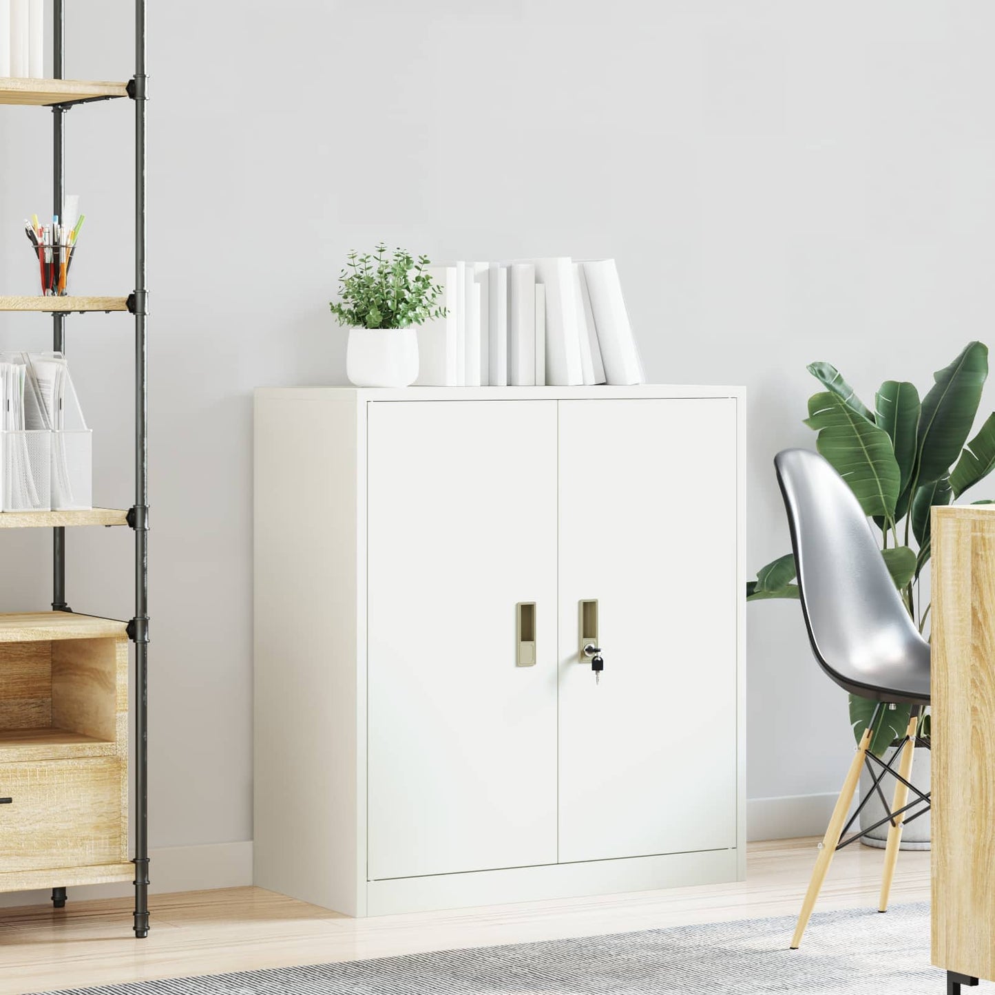 Oppbevaringsskap Hvit 80 x 40 x 90 cm Stål