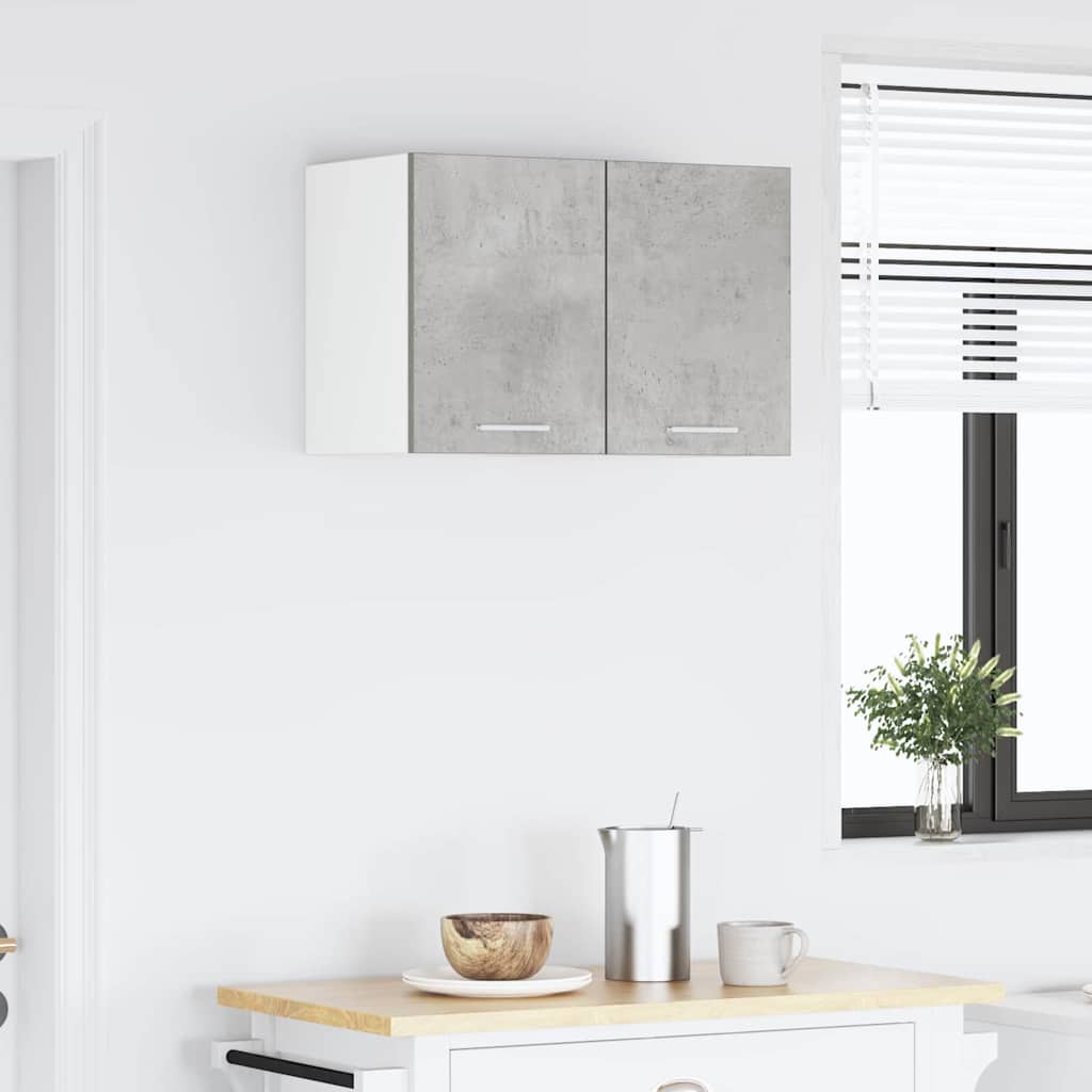 Hengende skap med dør 2 pcs Betonggrå og hvit 30 x 31 x 40 cm