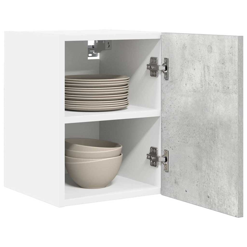 Hengende skap med dør 2 pcs Betonggrå og hvit 30 x 31 x 40 cm