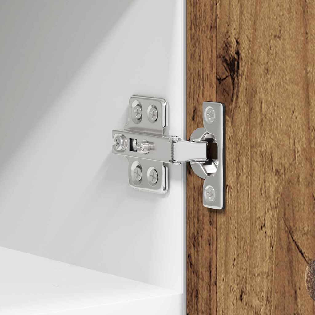 Hengende skap 2 pcs Gammel treverk og hvit 30 x 31 x 40 cm