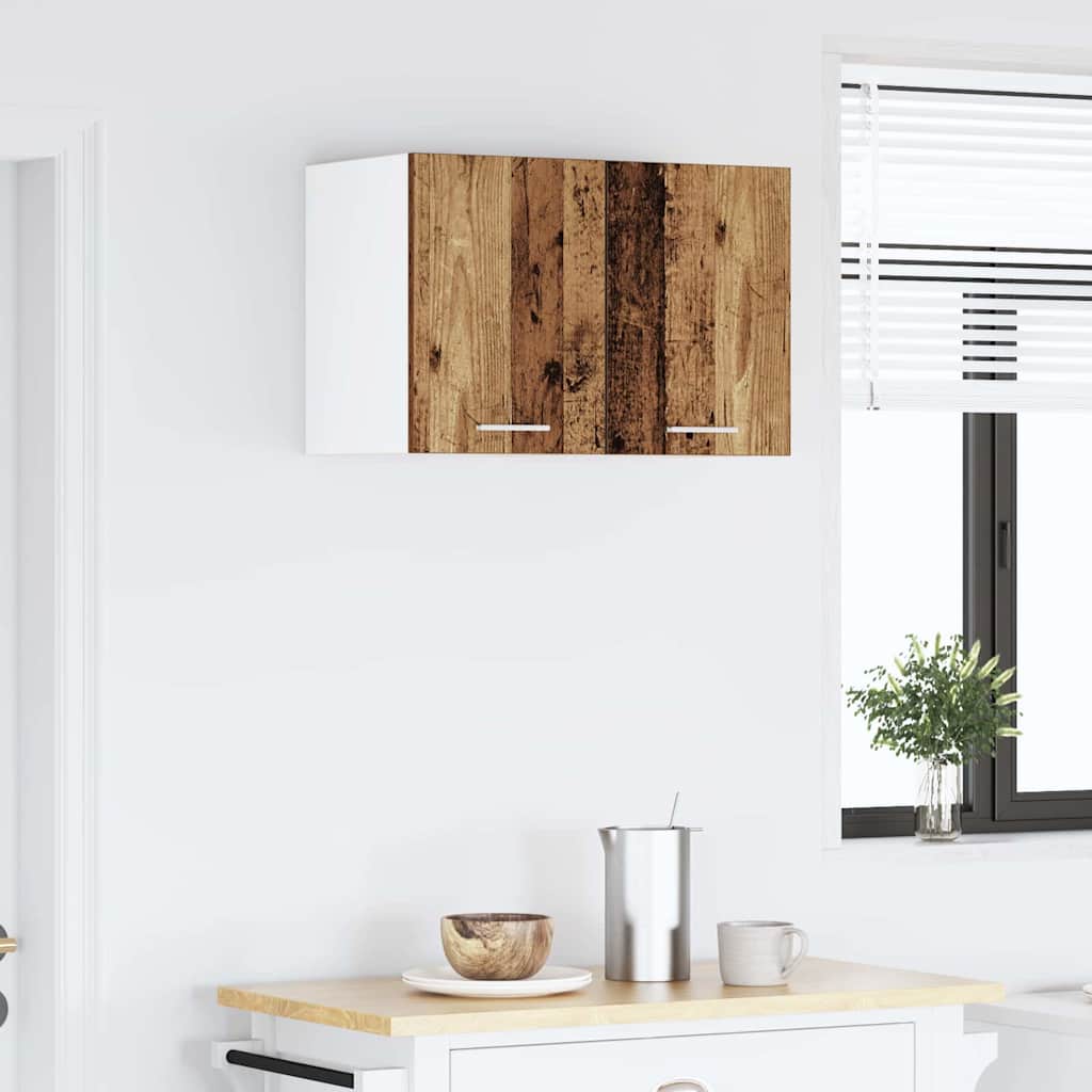 Hengende skap 2 pcs Gammel treverk og hvit 30 x 31 x 40 cm