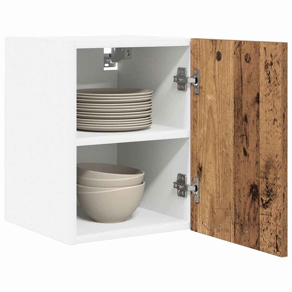 Hengende skap 2 pcs Gammel treverk og hvit 30 x 31 x 40 cm