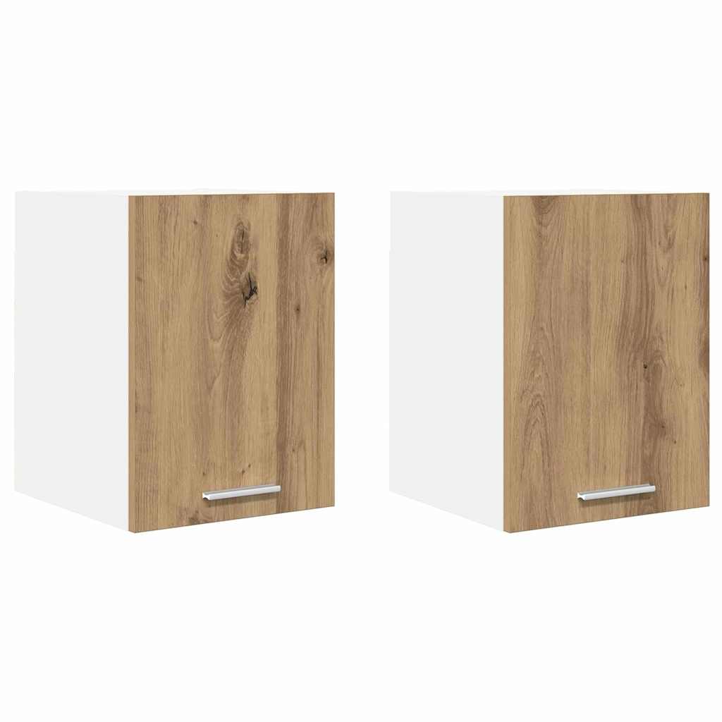Hengende skap med dør 2 pcs Artisan eik og hvit 30 x 31 x 40 cm
