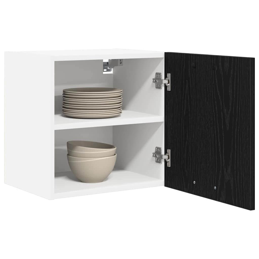 Hengende skap med dør 2 pcs Svart eik og hvit 40 x 31 x 40 cm