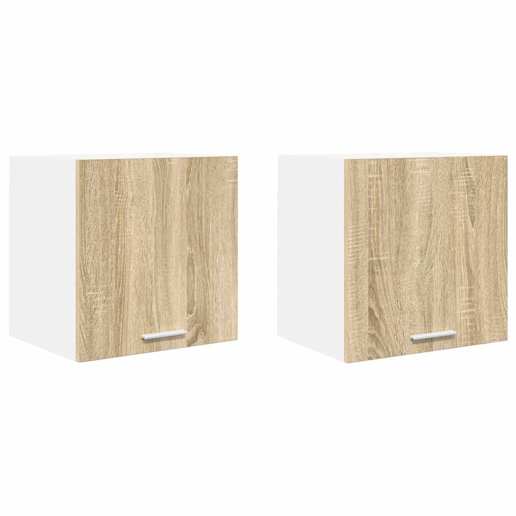 Hengende skap Riga 2 pcs Sonoma eik og hvit 40 x 31 x 40 cm