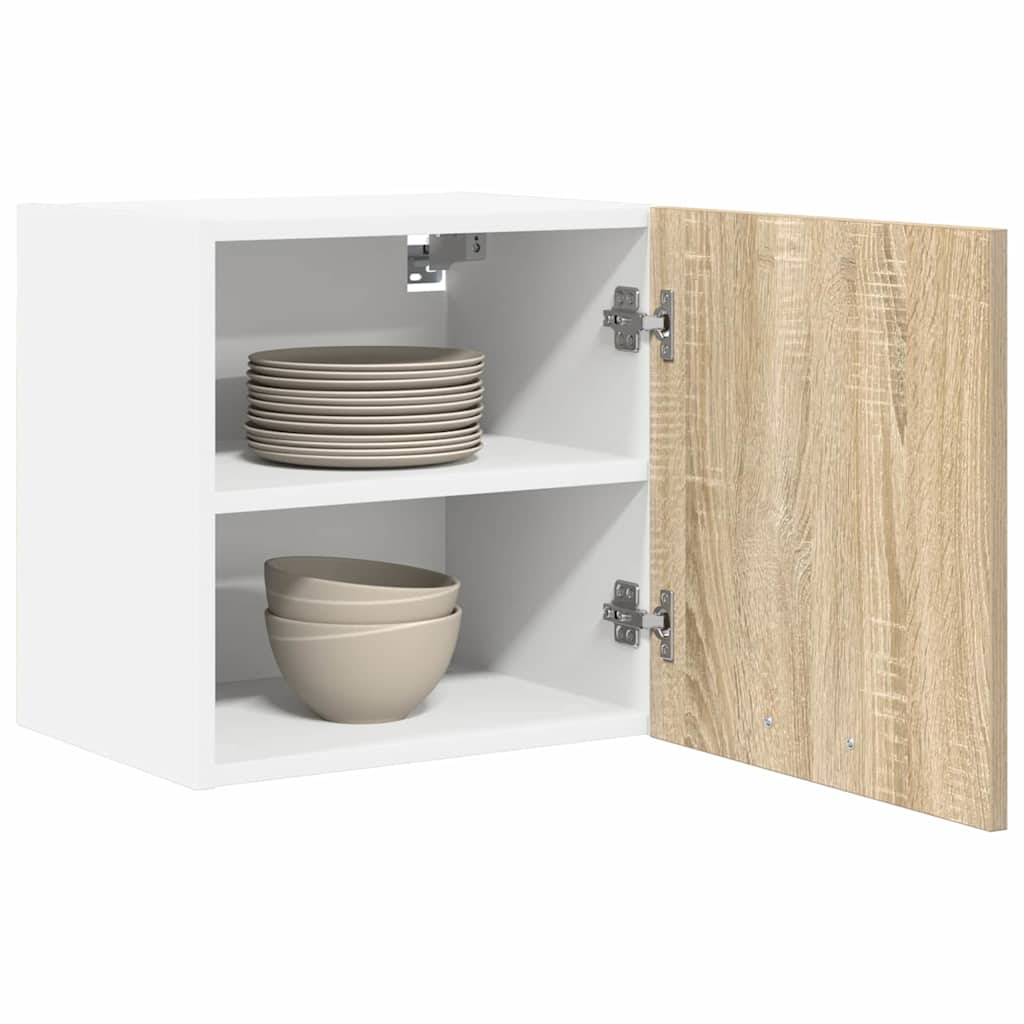 Hengende skap Riga 2 pcs Sonoma eik og hvit 40 x 31 x 40 cm
