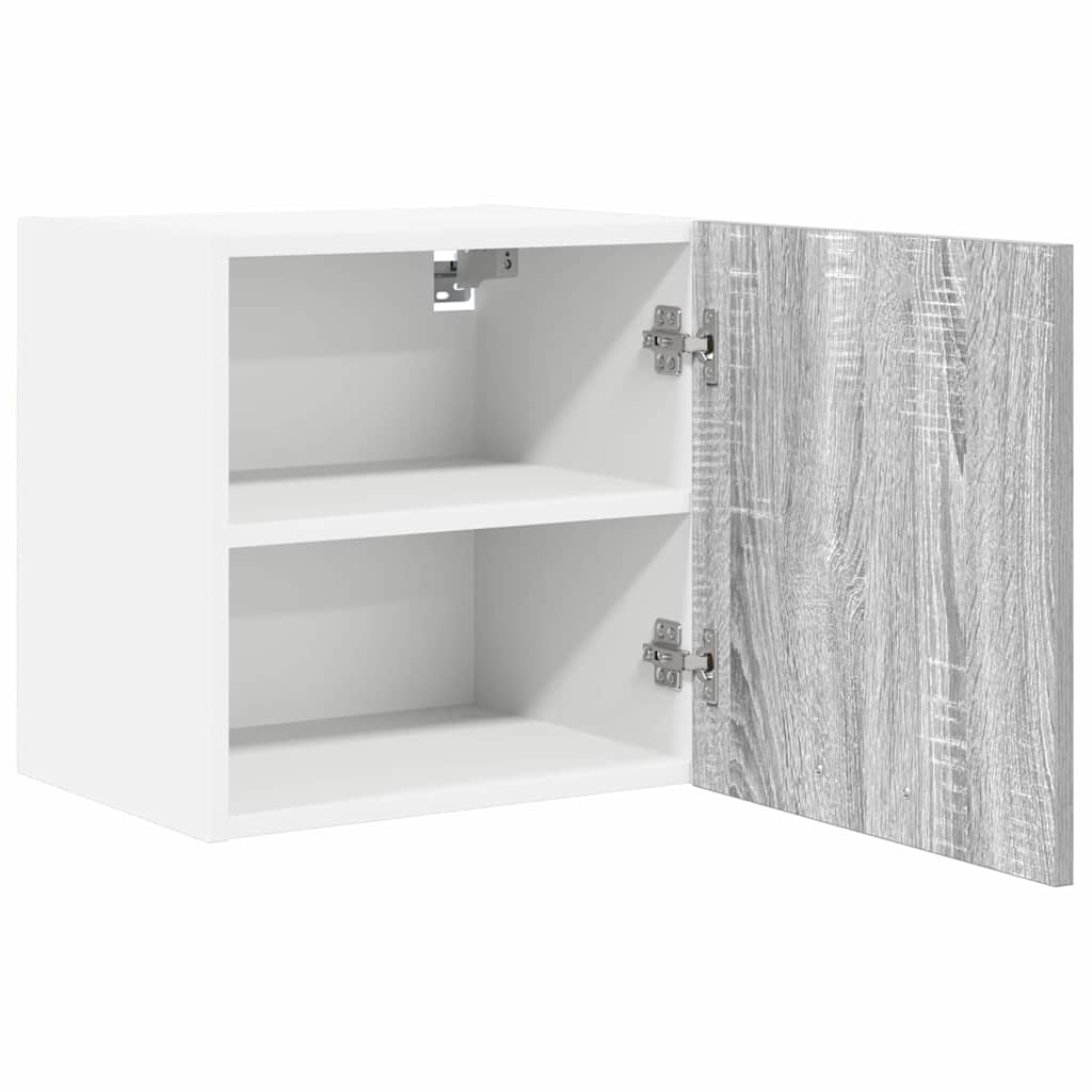 Hengende skap med dør 2 pcs Grå Sonoma og hvit 40 x 31 x 40 cm
