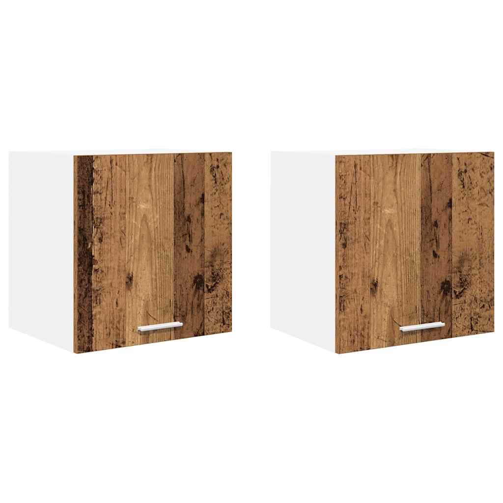 Hengende skap 2 pcs Gammel treverk og hvit 40 x 31 x 40 cm